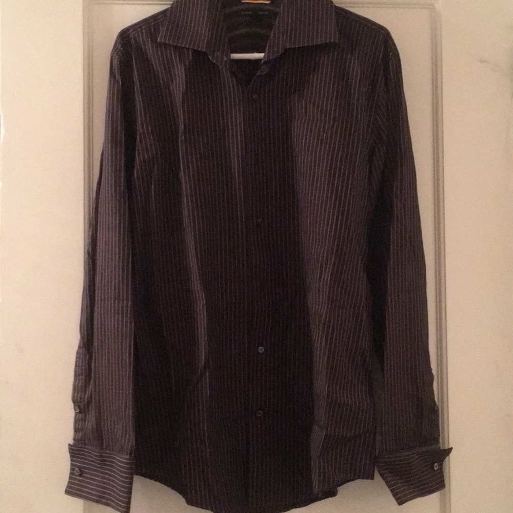 Banana Republic Brown Pinstripe Dress Shirt